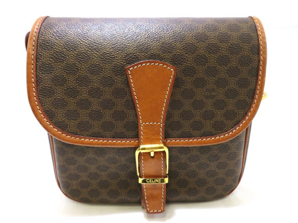 Celine Hobo Bag Macadam Canvas Calfskin
